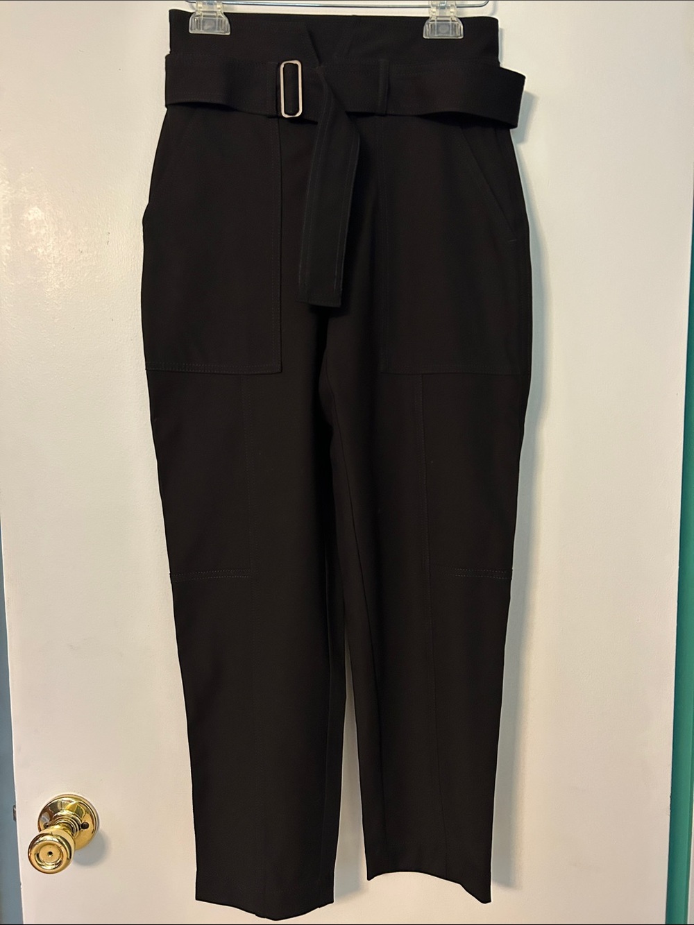 Banana Republic Black High Waist Belted Ankle Pants